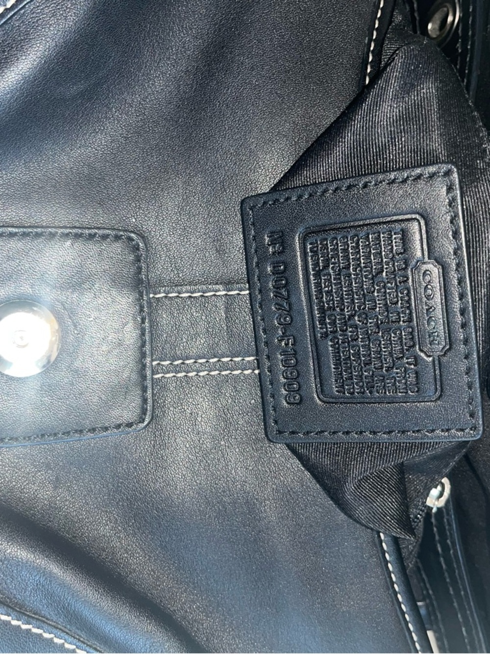 Coach Black Leather Shoulder Clutch with Silver Hardware - Picture 5 of 5